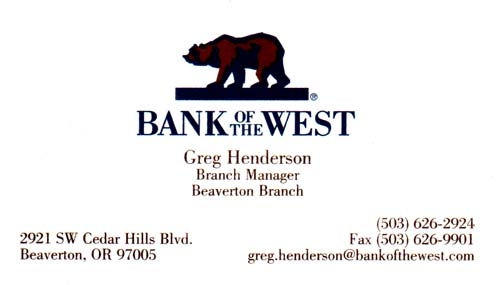 Bank Of The West - Greg